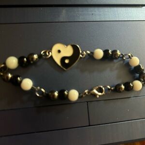 Ying Yang heart bracelet